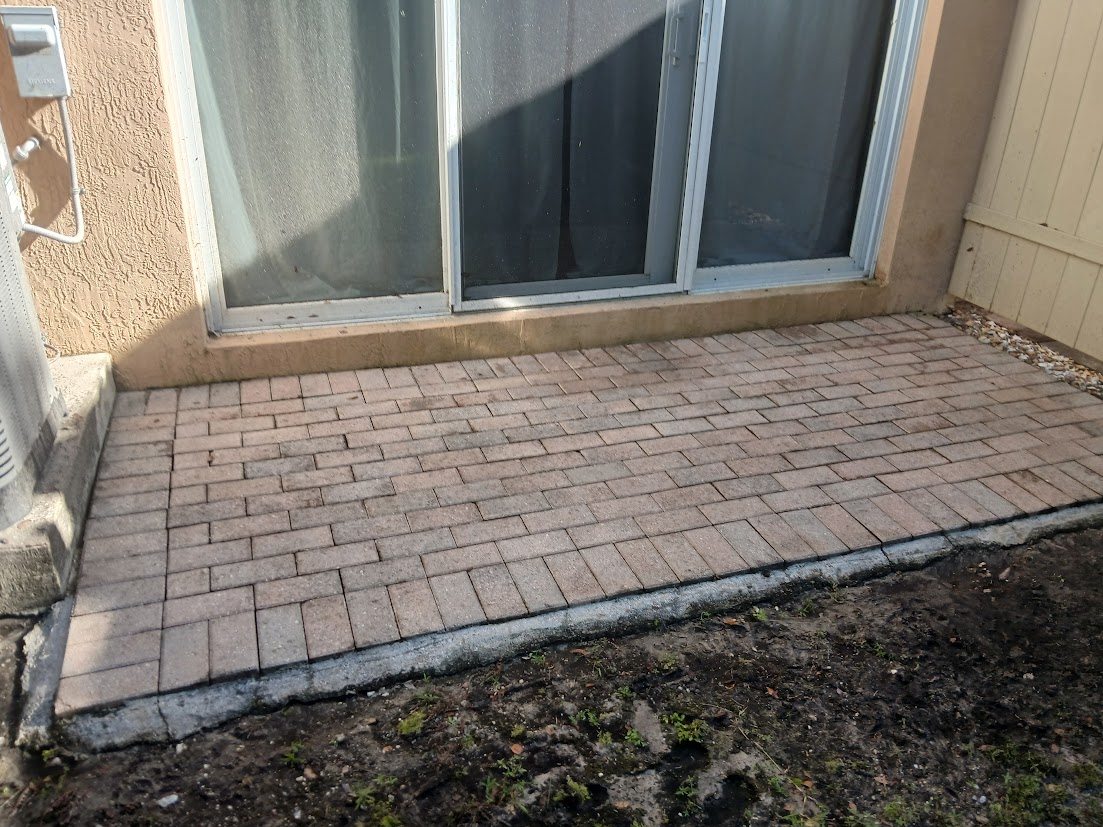 Paver patio after pressure washing
