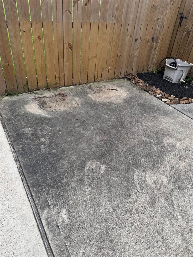 Patio before cleaning